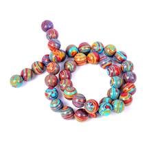 15" Strand Round Synthetic Stone Colorful Malachite Loose Beads For Jewelry Making Charm Bracelet Necklace DIY 4/6/8/10/12mm 2024 - buy cheap