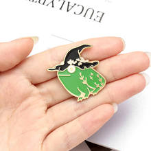 Magic Hat Small Flowers Enamel Needle Green Cute Cartoon Frog Brooch Clothes Lapel Backpack Pin Badge Jewelry Gifts for Friends 2024 - buy cheap