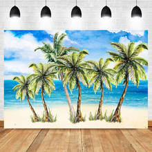 Mocsicka-Fondo de playa con acuarela, palmera Tropical de verano, para fotografía, cielo azul, Clouns blancos 2024 - compra barato