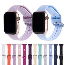 Soft Silicone Sport Watchband for Apple Watch Series 5 4 3 2 1 38mm 42mm Rubber Strap for iwatch 5 4 Band 40mm 44mm Bracelet 2024 - buy cheap