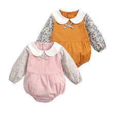 Sanluschap bodysuit princesa para bebês, roupas de algodão para bebês, de manga comprida, body florida 2024 - compre barato