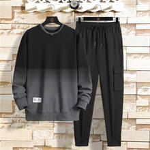 2022 Tracksuit Men 2 Pieces Set Sweatshirt + Sweatpants Sportswear Zipper Hoodies Casual Mens Suits Clothing Ropa Hombre S-5XL 2024 - buy cheap