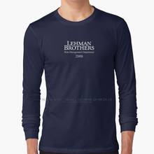 Lehman Brothers-Camiseta de manga larga para mujer, 2008 Camisa de algodón puro de gran tamaño, con estampado del Departamento de Gestión de Riesgo de la guerra financiera, 100% 2024 - compra barato