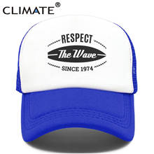 CLIMATE Surfer Cap Surfing Beach Camp Trucker Cap Hat Respect The Wave Surfing Fan Hip Hop Cap Surfboard Mesh Cap Hat 2024 - buy cheap