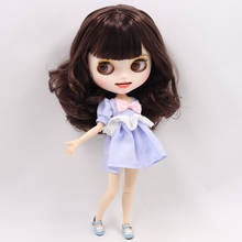 Icy dbs blyth boneca não bl0222 cabelo castanho profundo esculpida lábios dentes completos matte rosto corpo comum 1/6 bjd ob24 anime menina 2024 - compre barato