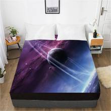 Galaxy fitted sheet bed sheet With An Elastic Band 150x200/180/200/160*200 Mattress Cover Bed cover Black stars 2024 - buy cheap