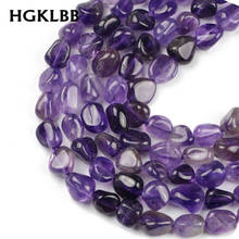 HGKLBB Natural Stone beads Irregular Dark Purple Crystal Amethys t Gravel Loose beads for Jewelry making bracelets necklace DIY 2024 - buy cheap