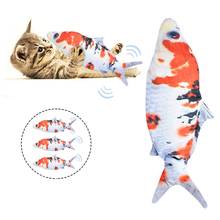 USB электрическая игрушка для рыбы, кота с сенсорным датчиком, имитация танцующей движущейся рыбы, собака, Интерактивная жевательная игрушка с предметами для питомцев, 30 см 2024 - купить недорого