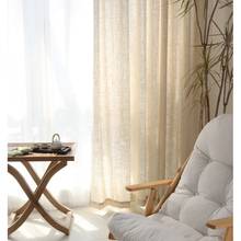 Modern linen curtains gauze cotton linen curtains tulle for balcony bedroom living room window screen custom screen curtain yarn 2024 - buy cheap