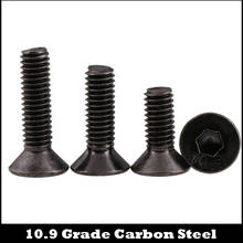 M4/M5*6/8/10/12/16mm 10.9 Grade Bolt Black Nickel Plated Carbon Steel Flat Countersunk Head Hexagonal Socket Machine Screw 2024 - buy cheap