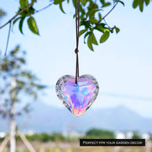 H & d 50mm pendente de coração de cristal, prismas, lustre, coletor de sol, criador de arco-íris, gotas penduradas, ornamento diy, decoração de casa, casamento 2024 - compre barato