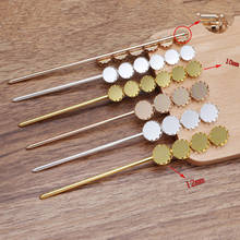 5 PCS 128*3mm Metal Hair Sticks Blank Inner 10mm 12mm Copper Hairpin Setting DIY Accessories For Jewelry Making 2024 - buy cheap