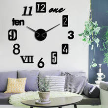 Reloj silencioso 3D con diferentes tipos de números, Kit de moda autoadhesivo, Decoración de casa, regalo de casa, reloj de pared moderno 2024 - compra barato