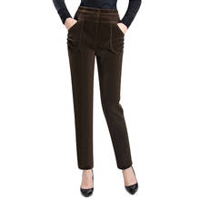 Women Corduroy Trousers High-Waist Straight-Leg Pants Jeans Woman Elastic Waist Plus Size Loose Corduroy Pants Mom Casual Pants 2024 - buy cheap