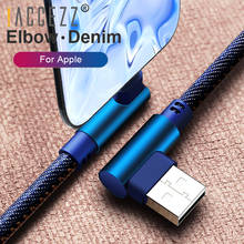 !ACCEZZ 90 Degree Denim USB Charge Cable For iPhone X XS MAX XR 8 7 6 6S 5S Plus Lighting Charging Data Cable For Ipad Mini 1 2M 2024 - buy cheap