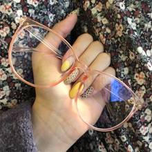 Montura de gafas de gran tamaño para hombre y mujer, anteojos con marco de luz azul, Vintage, redondo, transparente, montura óptica 2024 - compra barato