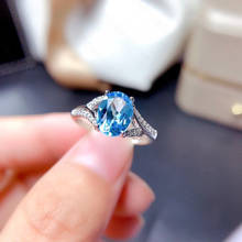 Природный Топаз Кольцо 925 серебро для женщин кольцо роскошные атмосфера; Мода для всех 2024 - купить недорого