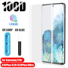 Protetor de tela ultra líquido completo em vidro temperado UV, para Samsung Galaxy S10 S20 S8 S9 Plus, Samsung Note 10 9 plus 2024 - compre barato