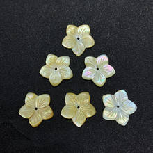 Natural Yellow Shell Flower Pendant 10-18mm Mother Shell Pearl Carving Flower DIY Handmade Necklace and Earring Decoration 2024 - buy cheap