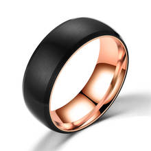 2 unidades/pacote estilo retro 8mm esférico anel rotativo de aço inoxidável liso esférico escovado preto anel jóias 2024 - compre barato
