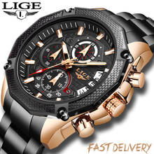 LIGE Japanese Sport Watches Men Fashion Sport Wristwatch Waterproof Stainless Men Watch Quartz Date Clock Male Relogio Masculino 2024 - buy cheap