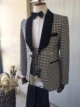 Handsome Jacquard Groom Tuxedos (Jacket+Tie+Vest+Pants) Men Suits Custom Made Formal Suit for Men Wedding Bestmen Tuxedos Cheap 2024 - buy cheap