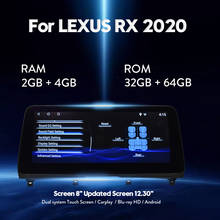 Reprodutor de multimídia automotivo com tela de 12 polegadas., reprodutor de vídeo e navegação gps para lexus rx rx300 rx350 rx450 2020. 2024 - compre barato