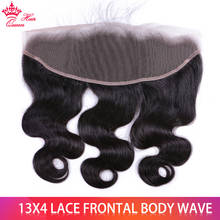 Productos para el cabello de la Reina pelo de la onda del cuerpo peruano Frontal 100% cabello humano 13x4 de oreja a oreja, cierre Frontal de malla Color Natural del pelo virginal 2024 - compra barato