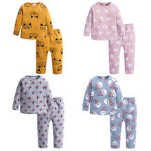 Autumn Spring Cotton Home Casual Baby Clothes Sets Cartoon Cute Long Sleeve 2pcs Infant Toddler Set 1 -7 Years Old Clothing Sets 2024 - buy cheap