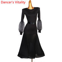 Conjunto de competición de baile de salón, vestidos de vals latino, vestido de baile estándar para mujer, top de salón + falda, tamaño personalizado 2024 - compra barato