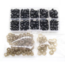 Accesorios para muñecas con forma de globo ocular negro, 1 caja de plástico, accesorios para ojos multiusos, 6mm, 8mm, 9mm, 10mm, 12mm 2024 - compra barato