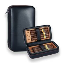Galiner Leather Cigar Humidor Box Travel Portable Cedar Wood Cigar Case 4 Holder Cigar Box W/ Humidifier Hygrometer Gift Box 2024 - buy cheap