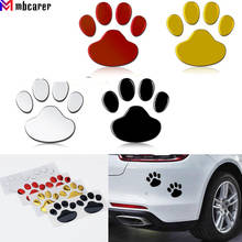 Adesivos de carro com estampas de pata 3d, adesivo de estampa de pés para cães e gatos, 2 peças, prata, vermelho, preto e dourado 2024 - compre barato