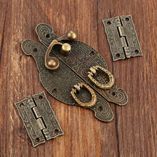 2Pcs Antique Bronze Cabinet Hinges +Jewelry Wooden Box Case Toggle Hasp Latch Furniture Accessories Vintage Hardware 2024 - buy cheap