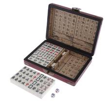 Juego de mesa de juego chino Mahjong, juego de fichas Mah Jong numeradas de 144 Mah, juguete chino portátil con caja 2024 - compra barato