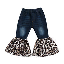 Citgeett Spring Autumn 2-7Y Kids Toddler Baby Girls Jeans Leopard Print Flared Pants Boot Cut Denim Long Trousers 2024 - buy cheap