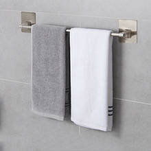 Suporte autoadesivo para toalhas de banho, em aço inoxidável, para parede, organizador de uma haste, armazenamento 2024 - compre barato