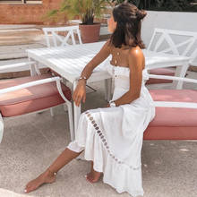 Ardm Elegant Woman Dress Spring Summer 2021 New Sleeveless Ruffled With Elastic Midi Dress Sexy Backless Beach Dress Vestidos 2024 - buy cheap