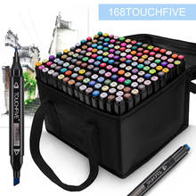 Маркеры TouchFive, 30/60/80/168 цветов, двойная ручка для граффити, масляные спиртовые скетч-маркеры, кисти, товары для рукоделия для рисования 2024 - купить недорого