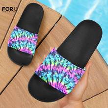 FORUDESIGNS Summer Slides Women Slippers Colorful Tie Dye Thick Bottom Beach Slides Bathroom Slide Sandals Women Girl Couple 2024 - buy cheap