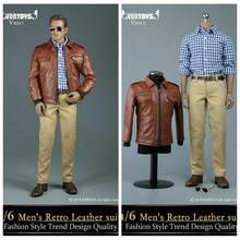 VORTOYS-chaqueta de cuero Vintage a escala 1/6, ropa que se ajusta a figura de soldado masculino de 12 ", en Stock 2024 - compra barato