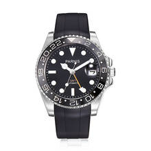 PARNIS GMT-Reloj de pulsera para hombre, accesorio masculino de pulsera resistente al agua con mecanismo automático de movimiento de zafiro, complemento mecánico de marca de lujo 2024 - compra barato