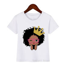 Cute little melanin print funny t shirts lovely baby toddler girls t-shirt black girl magic children clothes summer kids top tee 2024 - buy cheap