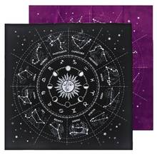 OOTDTY 12 Constellations Tarot Card Tablecloth Velvet Divination Altar Cloth Board Game Fortune Astrology Oracle Card Pad 2024 - buy cheap