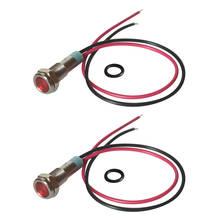 2pcs 6mm 12V Signal Power Supply LED Metal Indicator Light Pre-Wired Red LED Metal Indicator Light 2024 - buy cheap