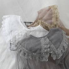 Blusa de malla suelta con cuello de muñeca de encaje coreano, camisa victoriana gótica holgada de lolita, loli cos, lolita, top kawaii para chica 2024 - compra barato