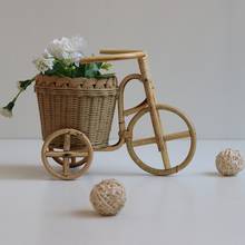 Bamboo Woven Hand-Woven Straw Fruit Basket Wicker Rattan Food Bread Storage Box Kitchen Decoration Bicycle Finishing Storage Box 2024 - buy cheap