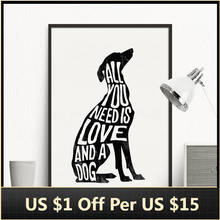 Canvas Painting Minimalist Abstract Dog Poster Italian Greyhound Wall Art Print Deer Nordic Wall Pictures Living Room Home Decor 2024 - buy cheap