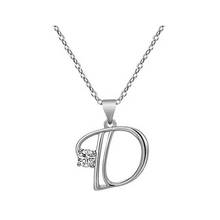 Trendy Rhinestone Letter Necklace Silver Color 26 English Alphabet Name Pendants Necklaces Jewelry Love Gifts 2024 - buy cheap