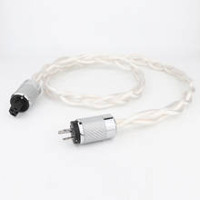 Cable de alimentación de Audio para audiófilos 5N OCC, conector de alimentación de Audio con fibra de Caibon chapada en rodio, color plateado, enchufe de versión UE/EE. UU. 2024 - compra barato